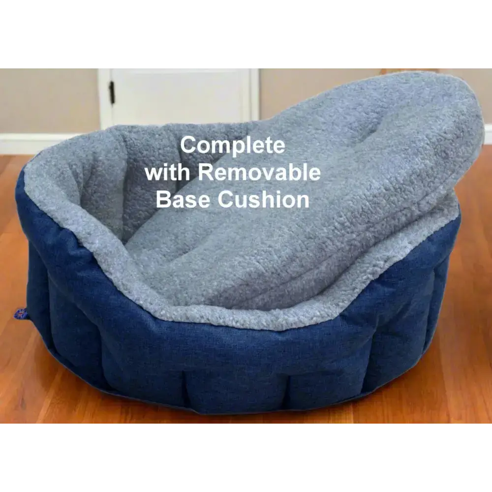 Premium Oval Bolster Style Heavy Duty Fleece Lined Machine Washable Dog Bed Intermediate L51cm X W41cm X H20cm Green with Mushroom Fleece Lining Dog Beds