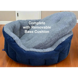 Premium Oval Bolster Style Heavy Duty Fleece Lined Machine Washable Dog Bed Intermediate L51cm X W41cm X H20cm Green with Mushroom Fleece Lining Dog Beds