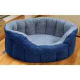 Premium Oval Bolster Style Heavy Duty Fleece Lined Machine Washable Dog Bed