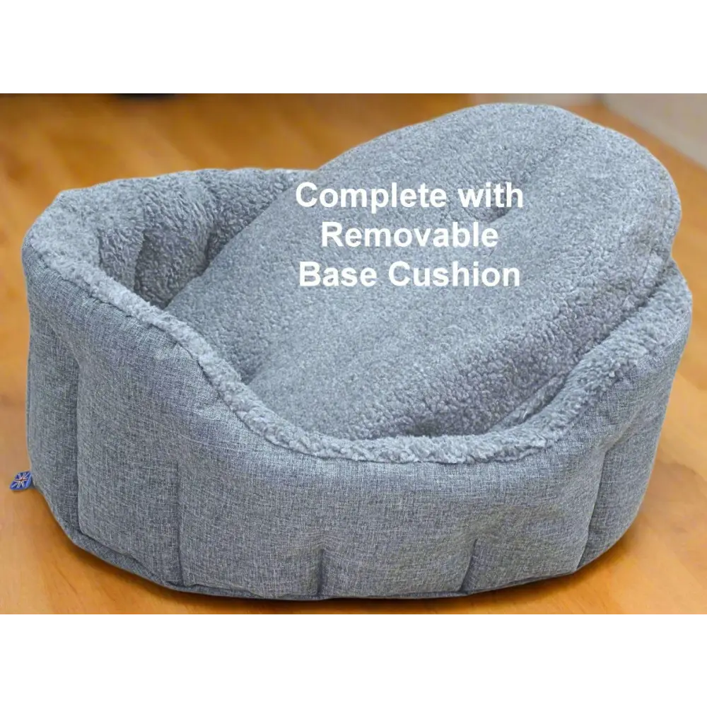 Premium Oval Bolster Style Heavy Duty Fleece Lined Machine Washable Dog Bed