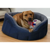 Premium Oval Bolster Style Heavy Duty Fleece Lined Machine Washable Dog Bed