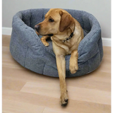 Premium Oval Bolster Style Heavy Duty Fleece Lined Machine Washable Dog Bed
