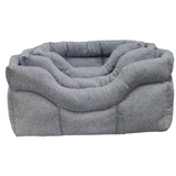 Premium Rectangular High Sided Orkney Tweed Beds Green Medium Dog Beds