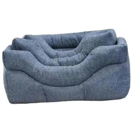 Premium Rectangular High Sided Orkney Tweed Beds Green Medium Dog Beds