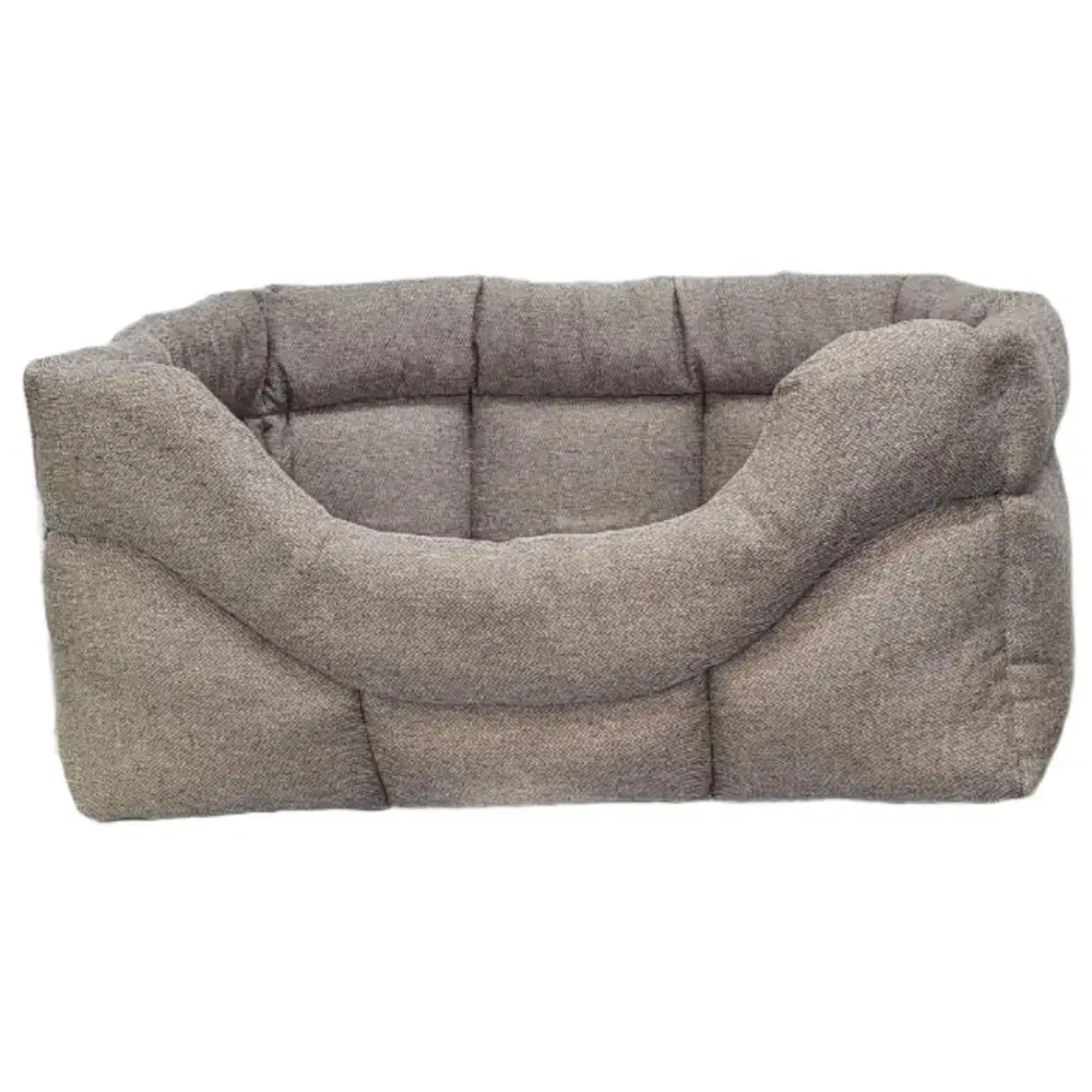 Premium Rectangular High Sided Orkney Tweed Beds Green Medium Dog Beds