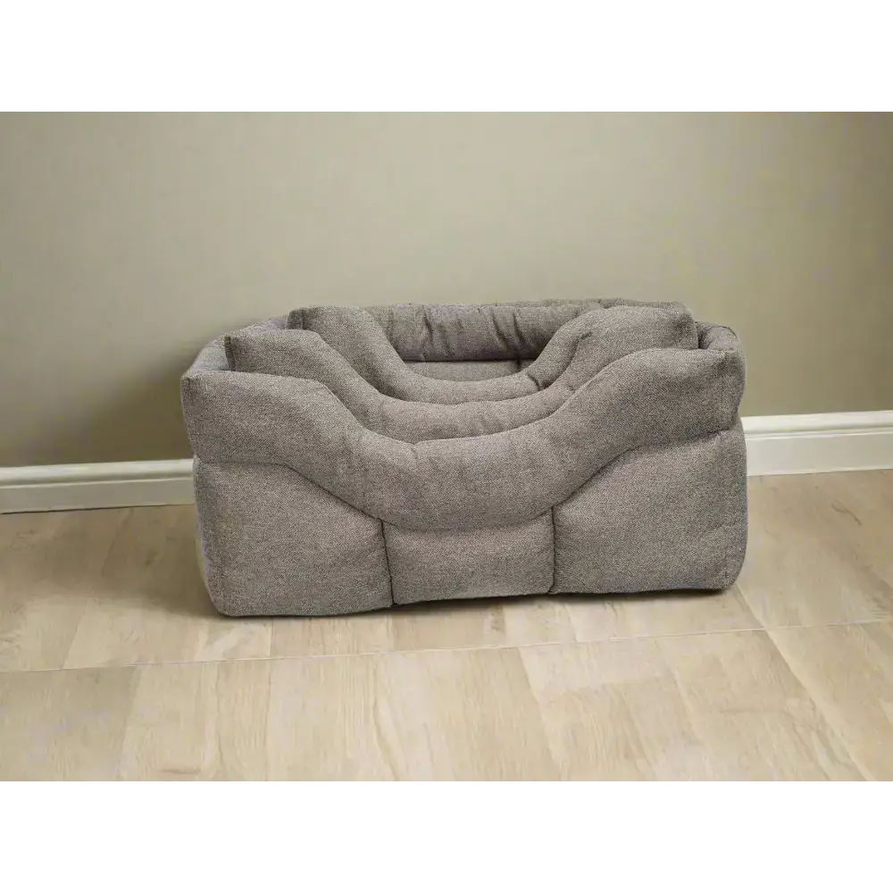 Premium Rectangular High Sided Orkney Tweed Beds Green Medium Dog Beds