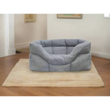 Premium Rectangular High Sided Orkney Tweed Beds Gray Medium Dog Beds