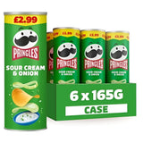 Green pringles sour cream and onion cans with white mustachioed logo priced at £2.99 great snack for equestrian fans