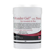 White plastic container of pro-equine wunder gel with neem for wounds and flies is an effective fly gel