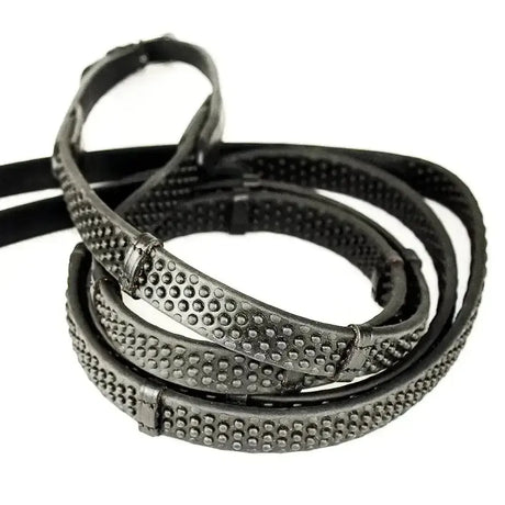 Pro Grip Eventer Reins Black With Stoppers Black 44 Reins
