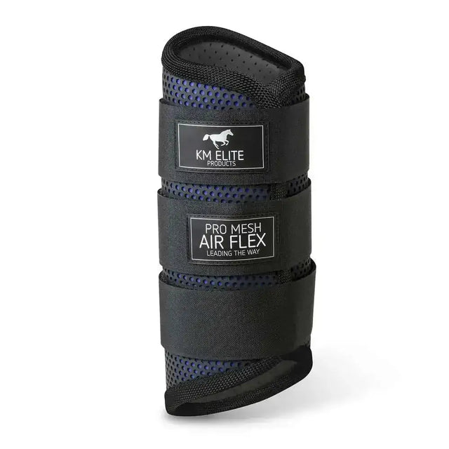 Black km elite pro mesh event hoof protector with breathable mesh and adjustable straps for flexible fit