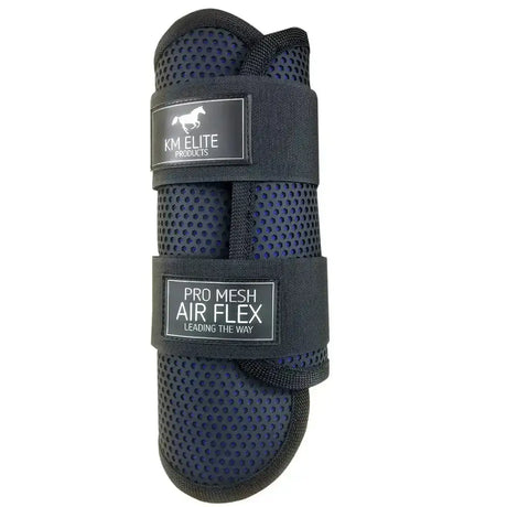 Black km elite pro mesh event boots with perforated mesh and adjustable straps for flexible horse leg protection