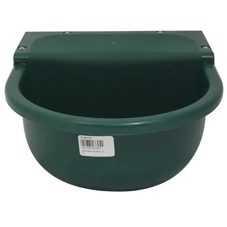 Dark green prostable automatic drinker made of polypropylene with hinged lid float valve and mounting brackets