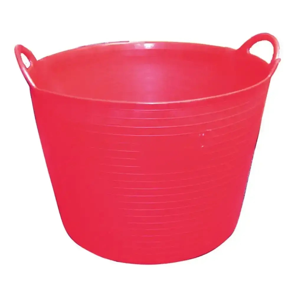 Bright red prostable flexi feed tub 40 lt with two looped handles and ribbed texture versatile feed skip