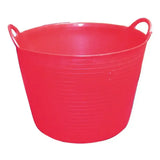 Bright red prostable flexi feed tub 40 lt with two looped handles and ribbed texture versatile feed skip