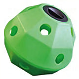 Bright green faceted plastic prostable hayball small with multi sided hay feeder and 5cm diameter holes for pets