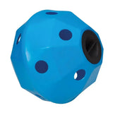 Red prostable hayball small with multi-sided design and 5cm diameter holes for easy hay feeding