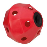 Red prostable hayball small with multi-sided design and 5cm diameter holes for easy hay feeding