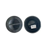 Black plastic prostable hayball spare cap with central ridge and circular shape for hayball spare replacements