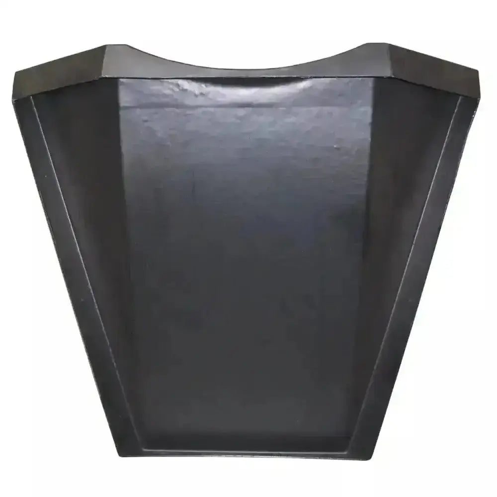 Black matte plastic prostable hayfeeder hay bar with angular sides and curved top edge for hay feeding use