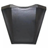 Black matte plastic prostable hayfeeder hay bar with angular sides and curved top edge for hay feeding use