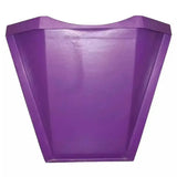 Purple geometric planter with glossy finish and angular design shown with prostable hayfeeder hay bar for feeding hay
