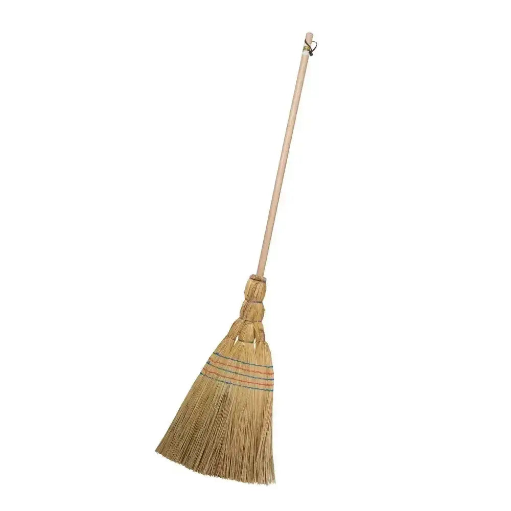 Prostable mega corn broom with natural bristles and light wooden handle offers a hardwearing quality broom