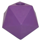 Purple prostable oddball large silicone dog toy with multi-sided treat feeder and 5cm diameter hole for attachment