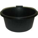 Black plastic prostable shallow bucket with sturdy rounded rim and handle ideal as a low sided bucket for easy use