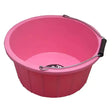 Pink prostable shallow bucket 3 gallon with metal handle and black grip low sided bucket ideal for stable use