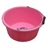 Pink prostable shallow bucket 3 gallon with metal handle and black grip low sided bucket ideal for stable use