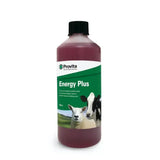 A 500ml bottle of provita energy plus nutritional supplement providing a reddish brown energy source in clear plastic