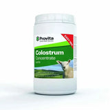 White plastic container of provita lamb colostrum concentrate with green and red label for newborn lambs sourced dried colostrum