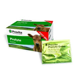 Green and white box of provita prolyte extra oral powder electrolyte to re-establish beneficial bacteria in scoured animals