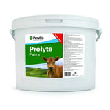 White plastic bucket of provita prolyte extra oral powder electrolyte for livestock to re-establish beneficial bacteria