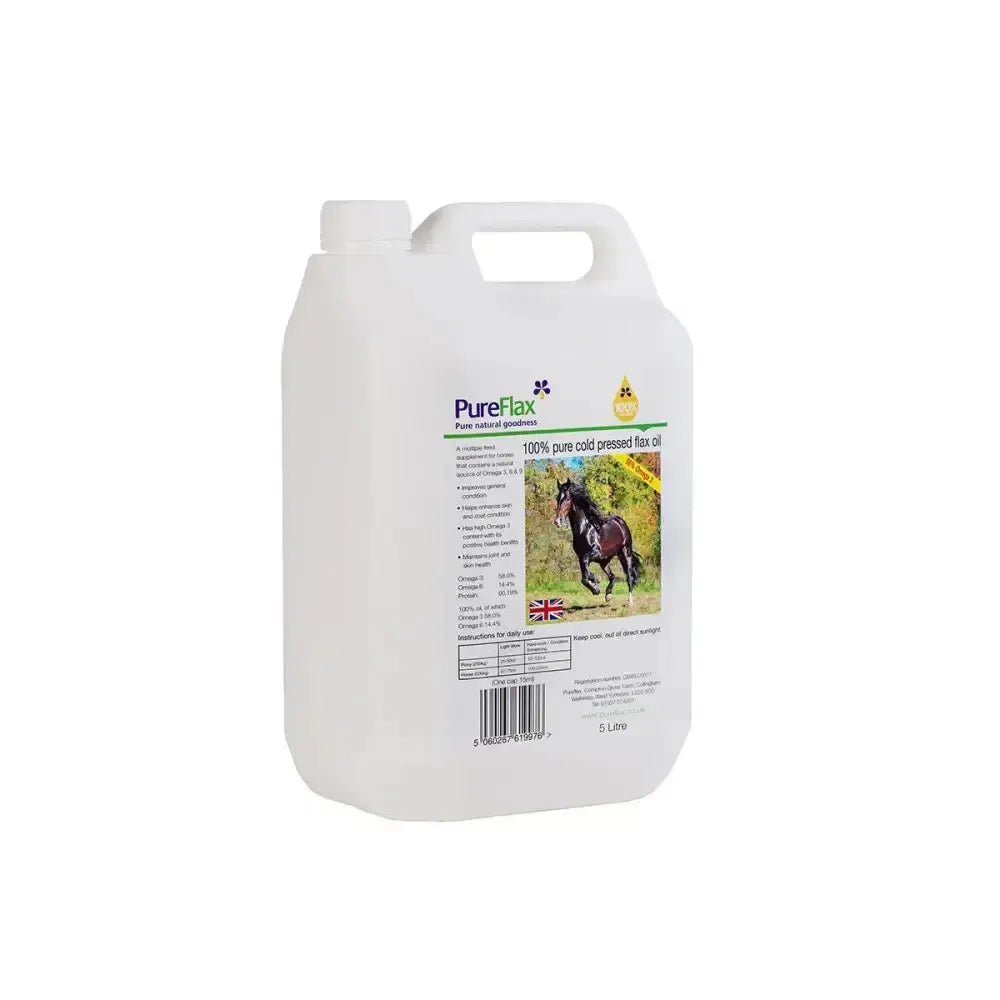 PureFlax Linseed Oil for Horses 5 Litre Horse Supplements