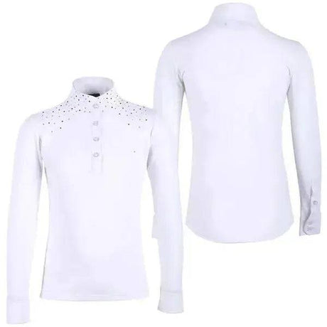 QHP Emilee Crystal Competition Shirt Ladies 10 / 34&quot; QHP Show Shirts Barnstaple Equestrian Supplies