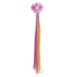 Pink unicorn fairy hair extensions with floral top and multicolored glittery tassels for qhp unicorn horse hair style