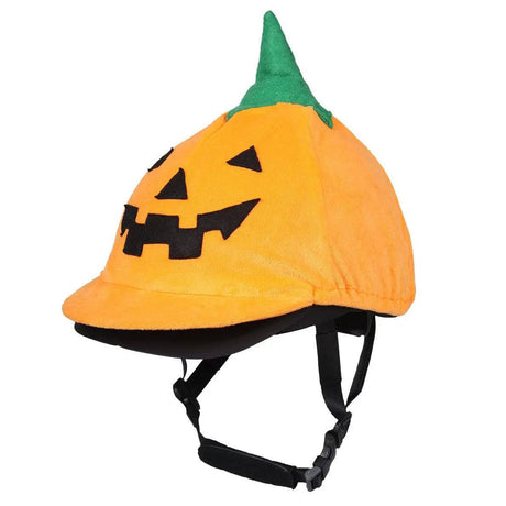QHP Halloween Hat Covers Pumpkin Hat Silks Barnstaple Equestrian Supplies