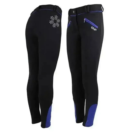 QHP Junior Zwart Winter Ice Breeches 6 Years Breeches