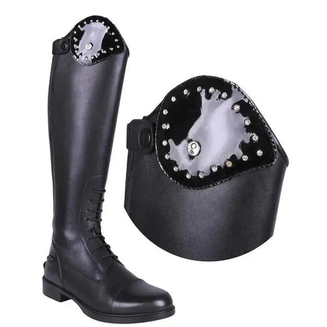 QHP Romy Exchangeable Crystal Tops 35 - 37 Long Riding Boots Barnstaple Equestrian Supplies