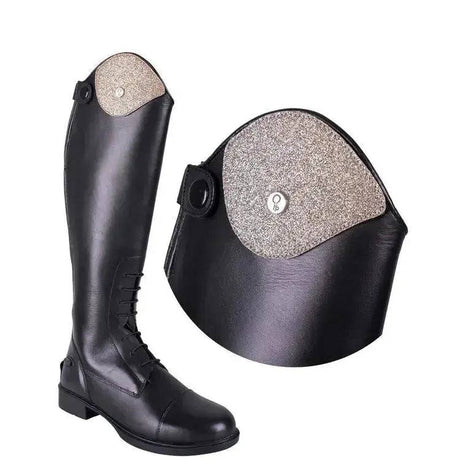 QHP Romy Exchangeable Glitter Tops Gold 35 - 37 QHP Long Riding Boots Barnstaple Equestrian Supplies