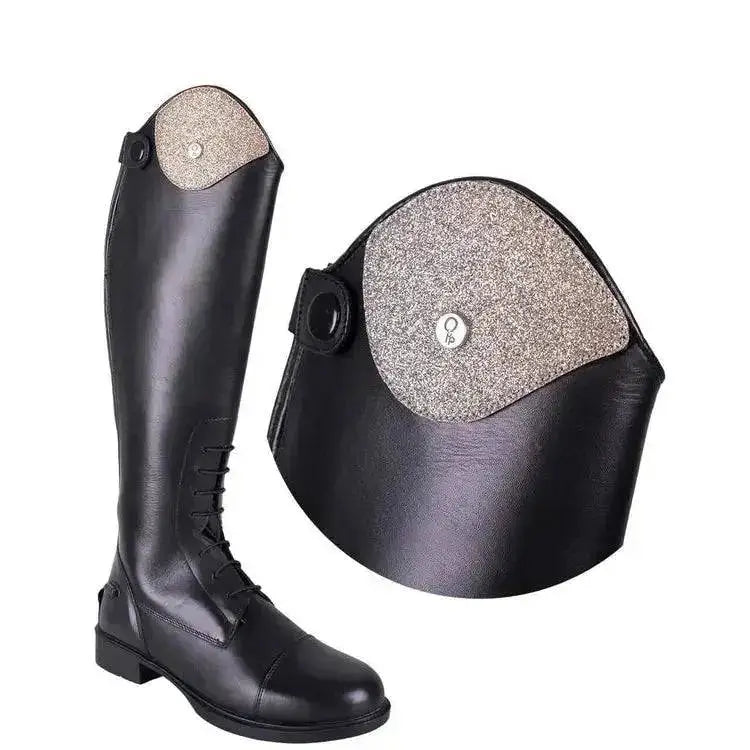 QHP Romy Exchangeable Glitter Tops Gold 35 - 37 Long Riding Boots Barnstaple Equestrian Supplies