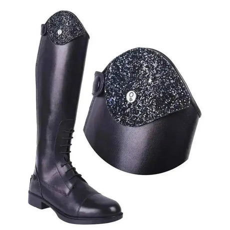 QHP Romy Exchangeable Glitz Tops 35 - 37 Long Riding Boots Barnstaple Equestrian Supplies