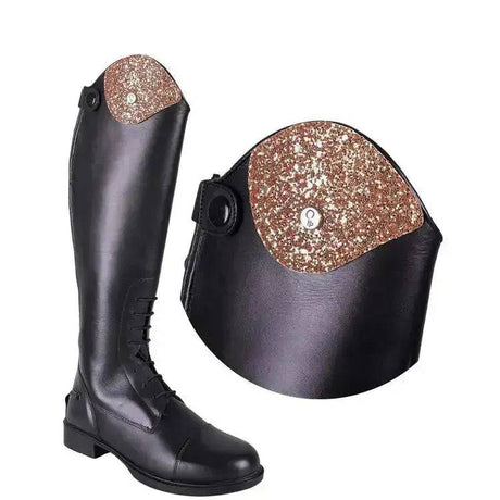 QHP Romy Exchangeable Sparkle Tops Rose 35 - 37 QHP Long Riding Boots Barnstaple Equestrian Supplies