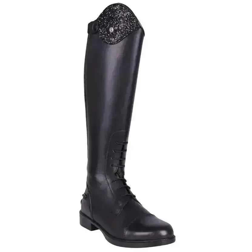 QHP Romy Glitter Top Long Competition Riding Boots - Junior Wide 36 Long Riding Boots