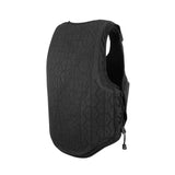 Black mesh racesafe hx3 body protector young rider with subtle geometric pattern and adjustable side closure