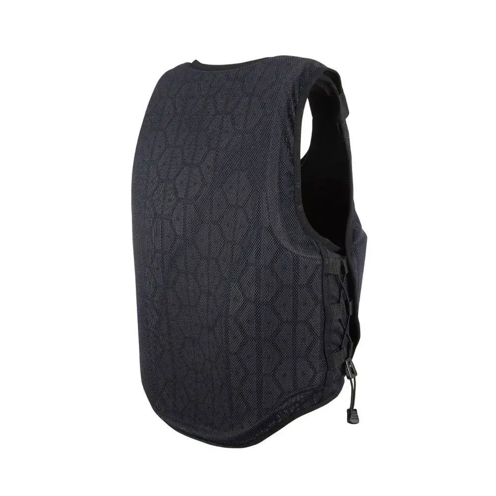 Black mesh racesafe hx3 body protector young rider with hex pattern and side zipper for lightweight protection