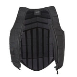 Black racesafe motion3 youth body protector with padded segmented design and zipper closures for safety