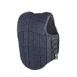 Black racesafe motion youth body protector vest with padded grid and adjustable straps using innovative multi foam technology